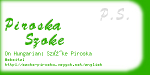 piroska szoke business card